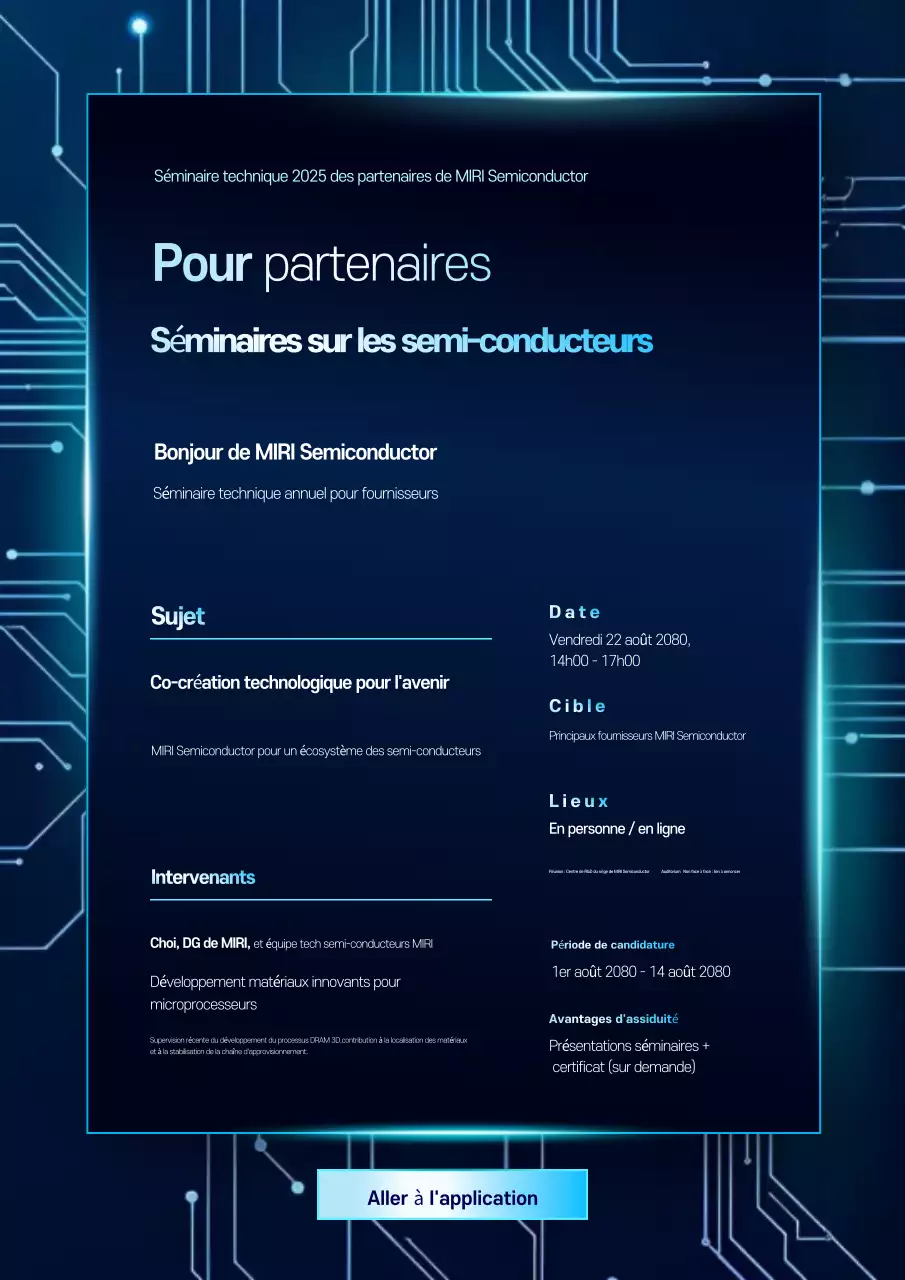 Guide du séminaire sur la technologie moderne bleue