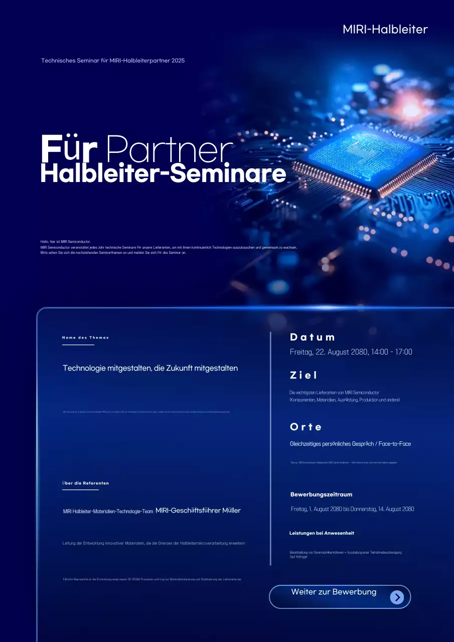 Leitfaden für das Blue Modern Technology-Seminar