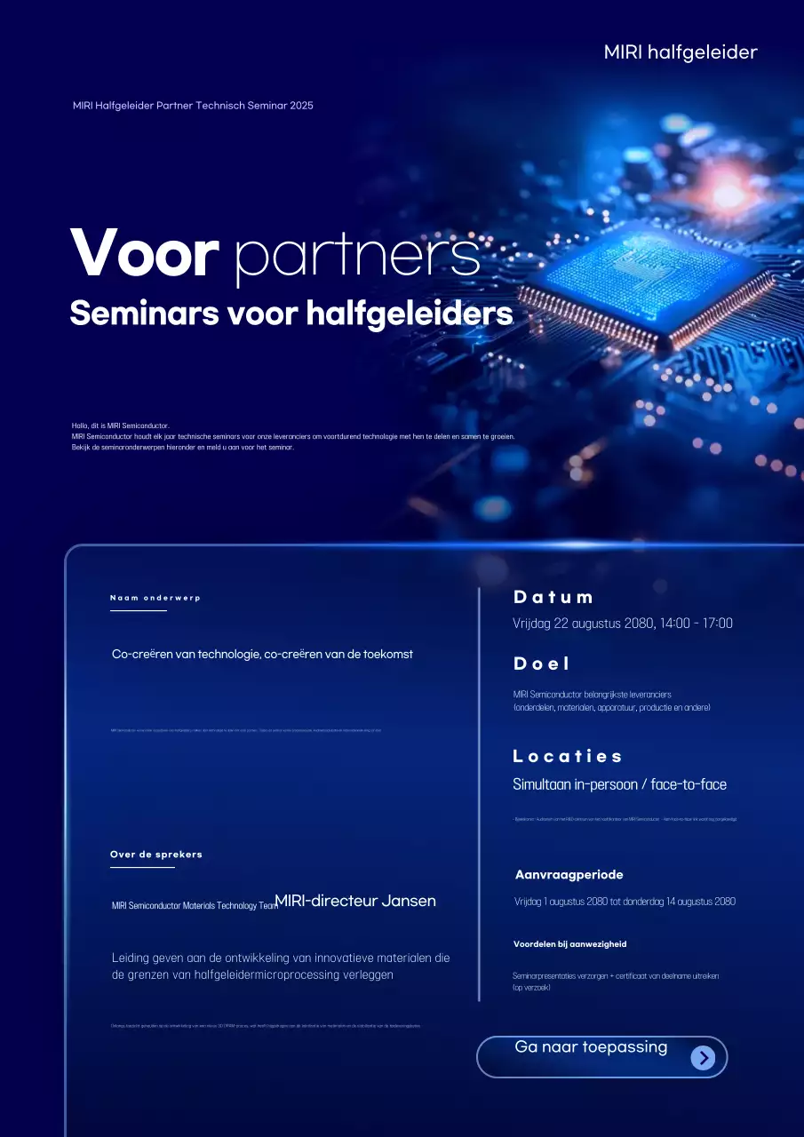 Blauwe moderne technologie seminargids