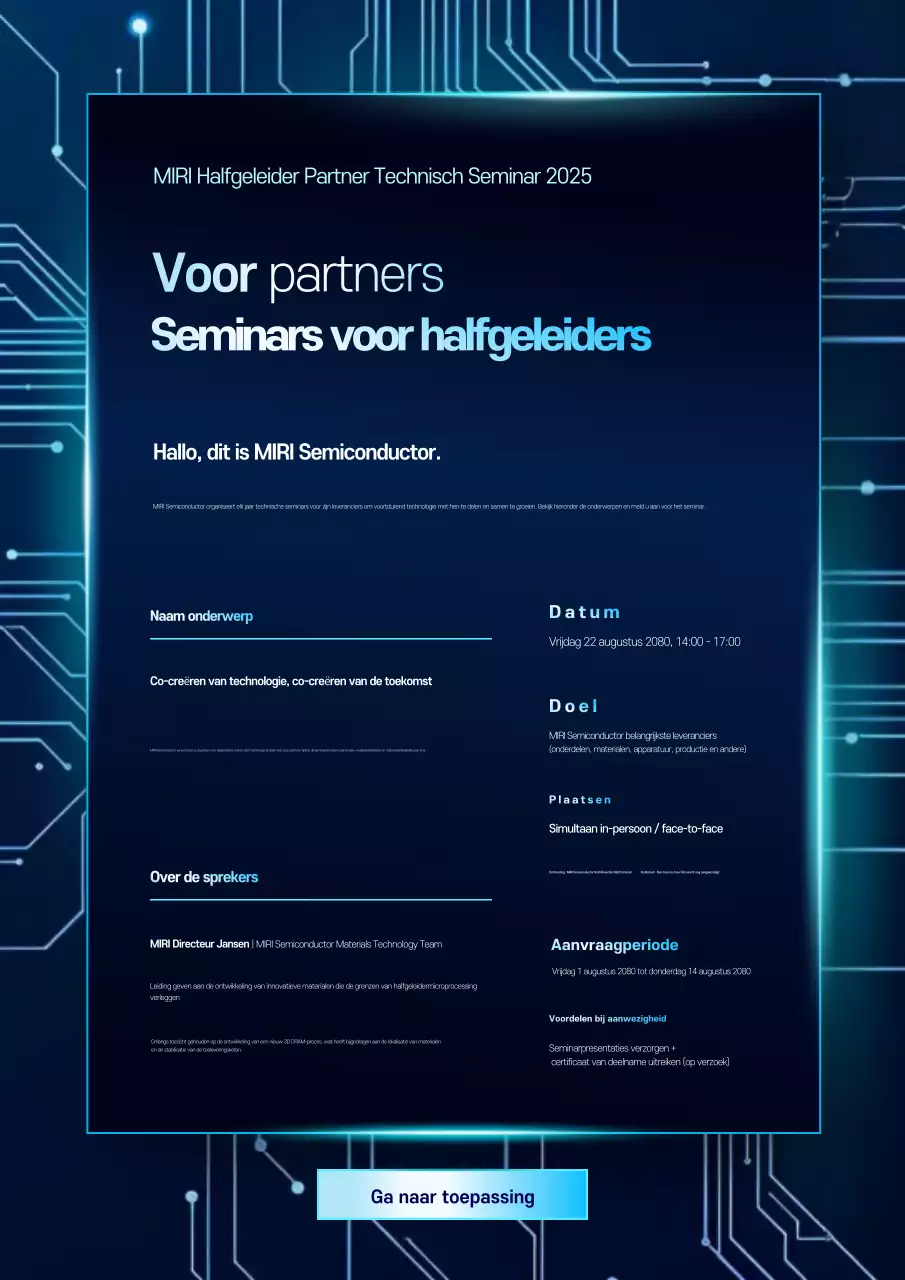 Blauwe moderne technologie seminargids