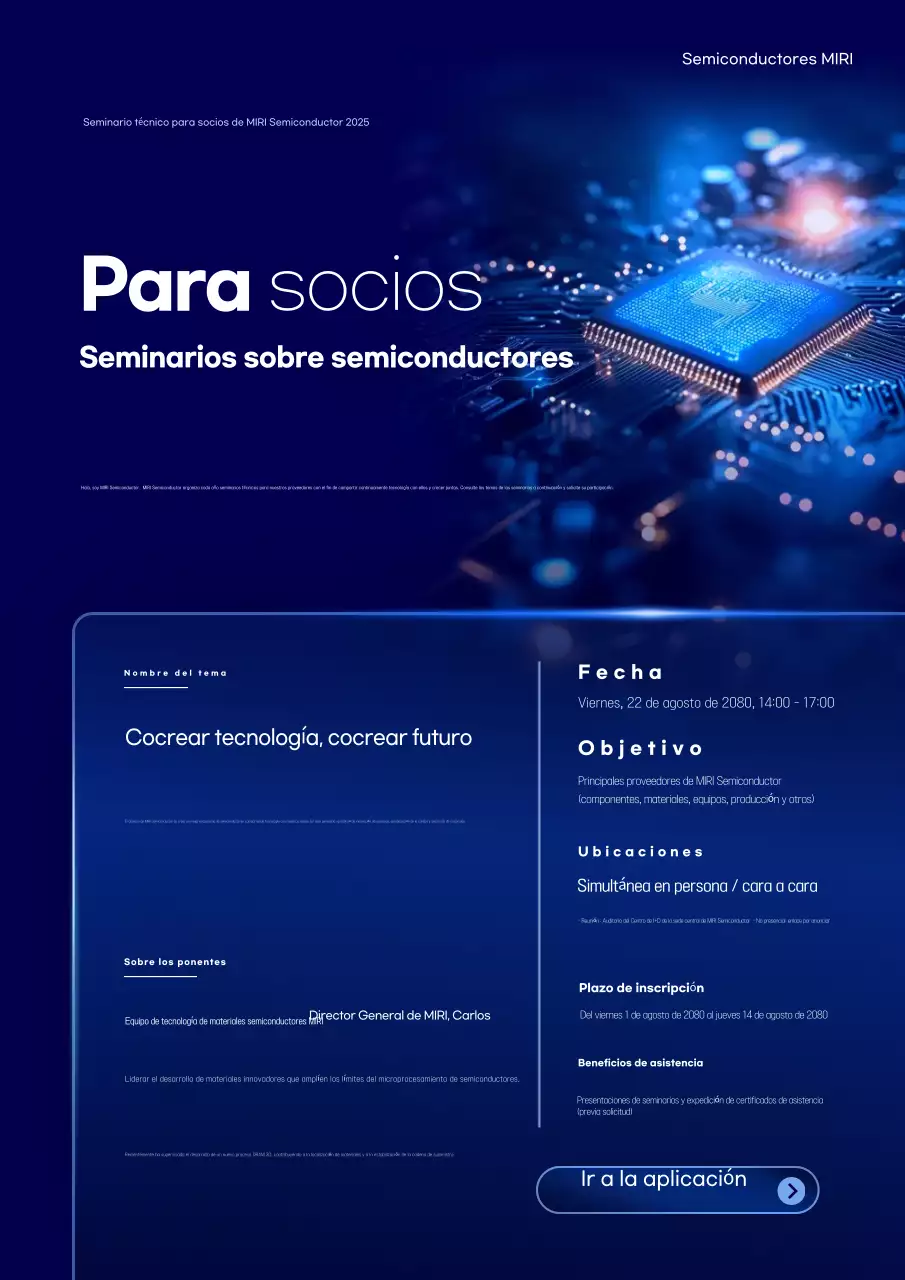 Guía del seminario de tecnología moderna azul