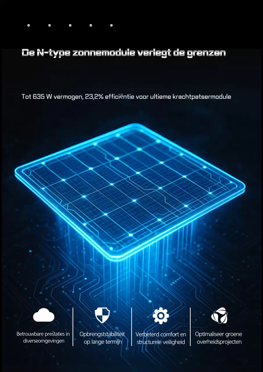 Blauwe moderne zonne-advertentie