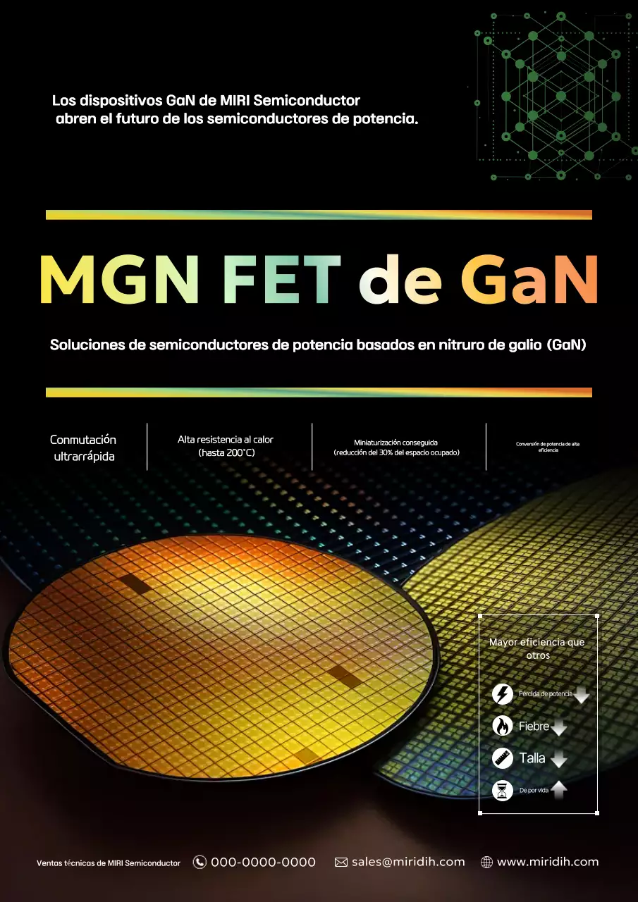 Anuncio de semiconductores de potencia modernos negros