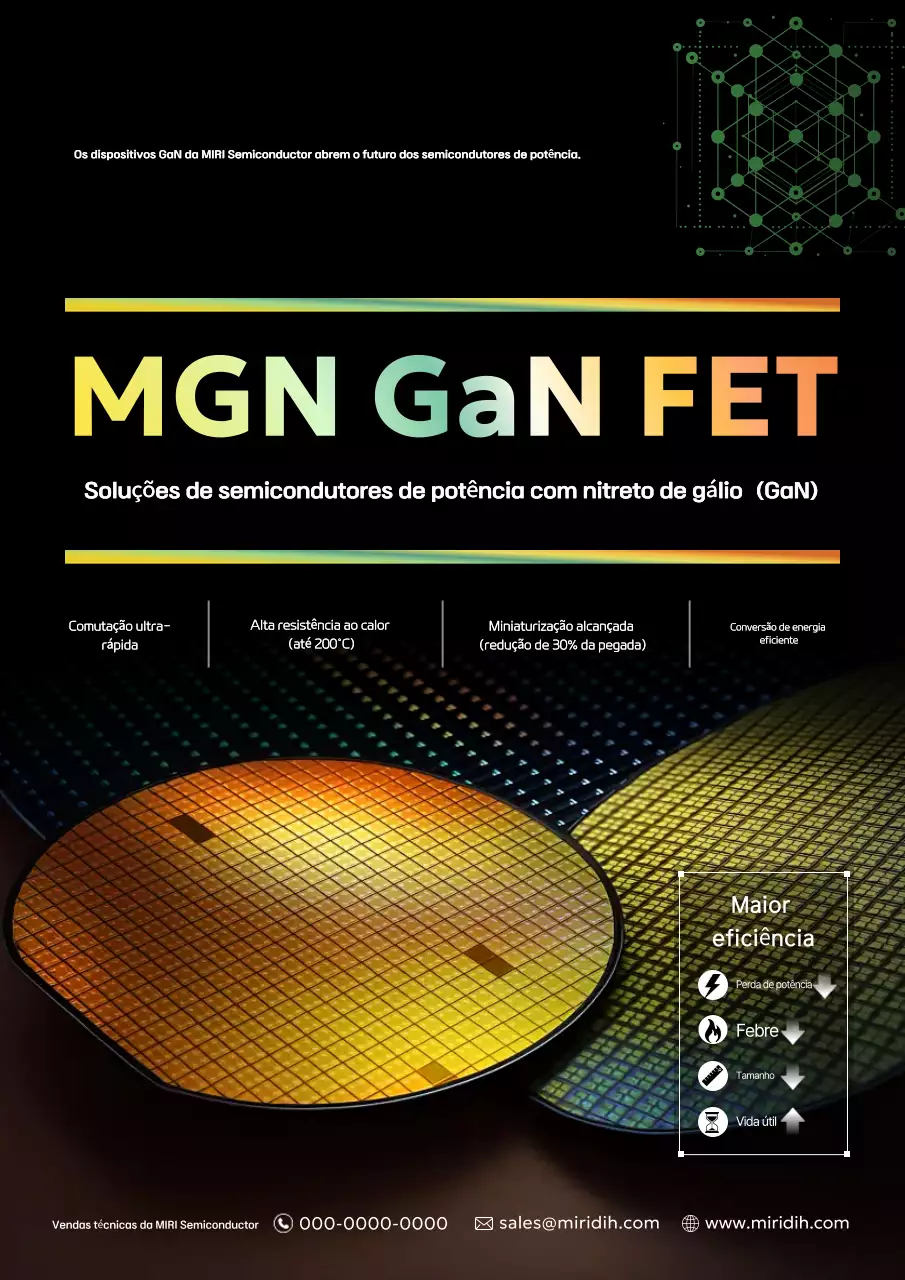 Anúncio de semicondutores de energia modernos pretos