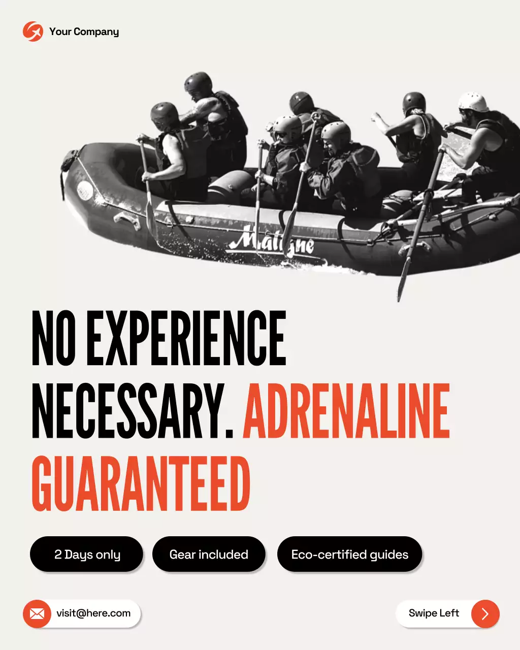 Orange Trendy Rafting Promotion Instagram Post