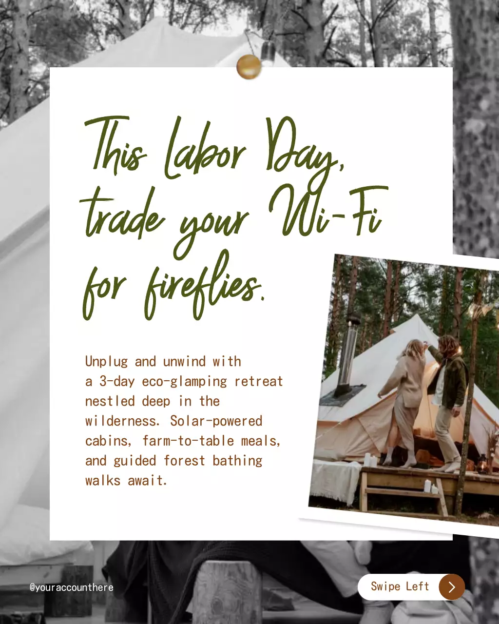 Beige Rustic Glamping Advertisement Instagram Post