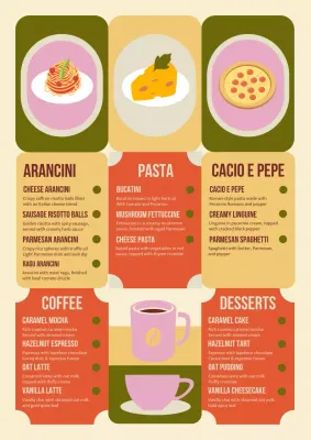 Beige Retro Pasta Menu Poster