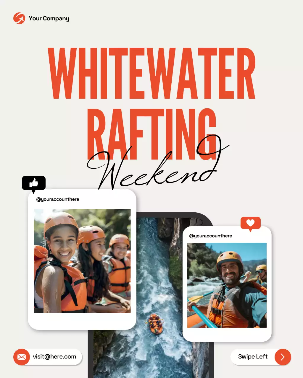 Orange Trendy Rafting Promotion Instagram Post