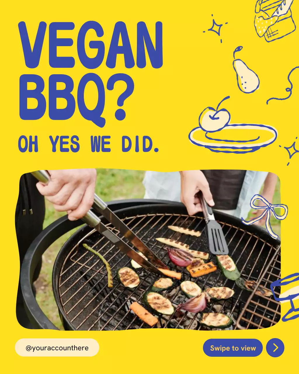 Yellow Trendy Vegan Promotion Instagram Post