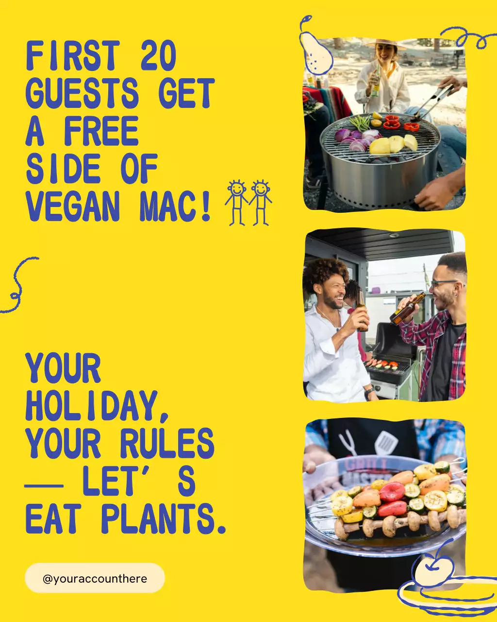 Yellow Trendy Vegan Promotion Instagram Post