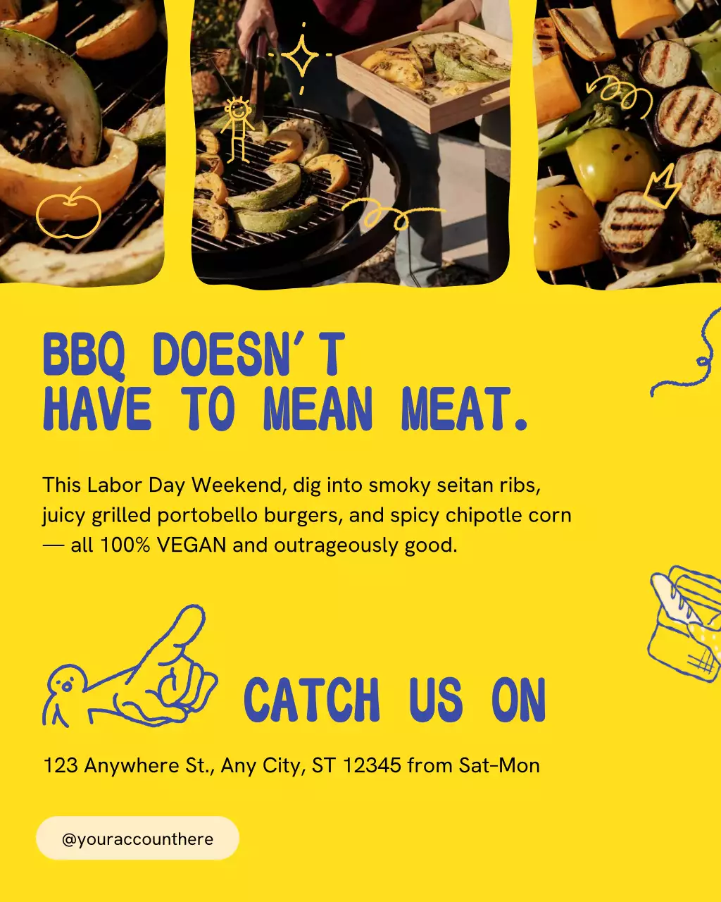 Yellow Trendy Vegan Promotion Instagram Post