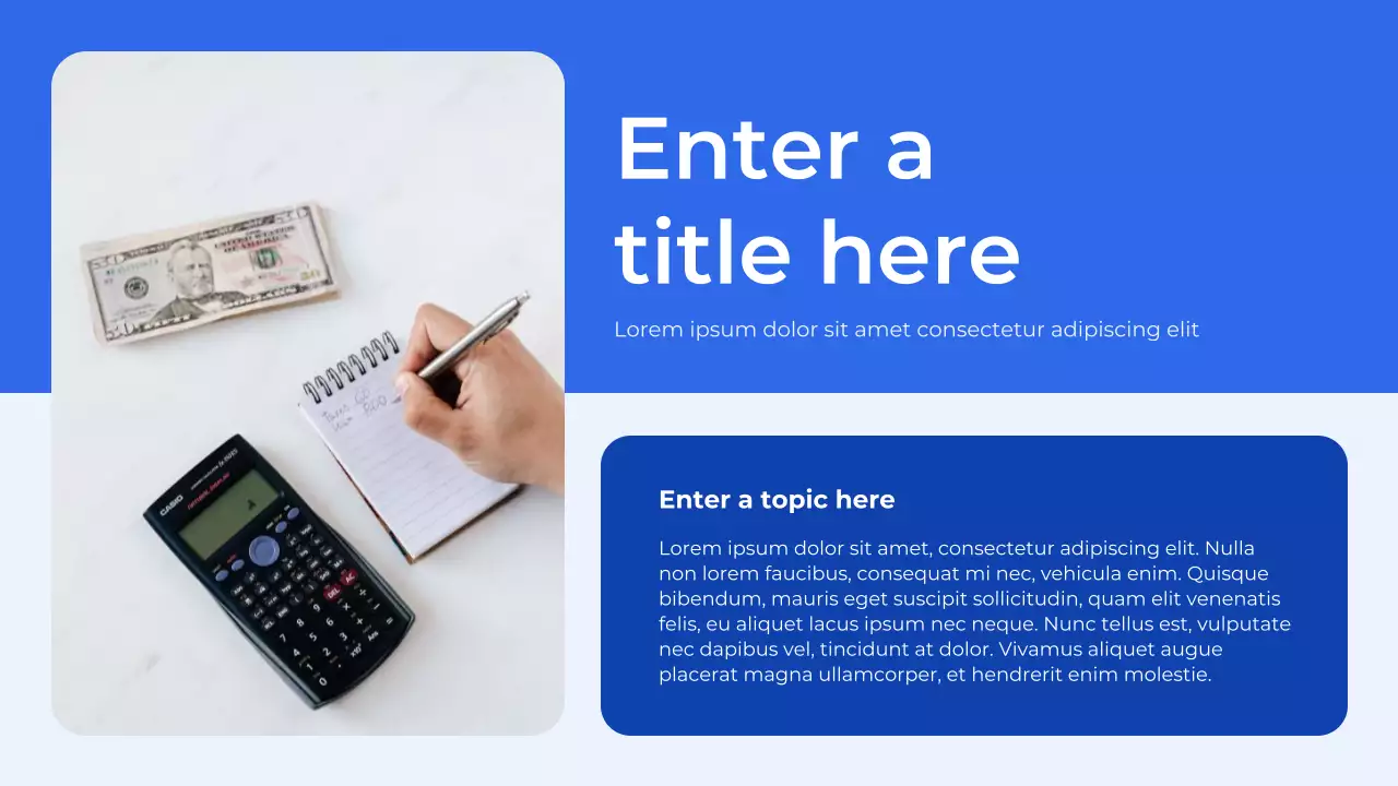 Blue Professional Finance Planner Presentation