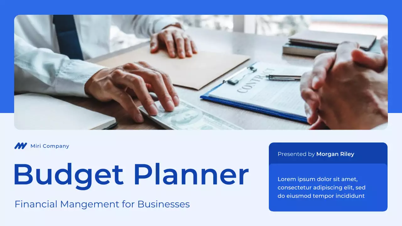 Blue Professional Finance Planner Presentation