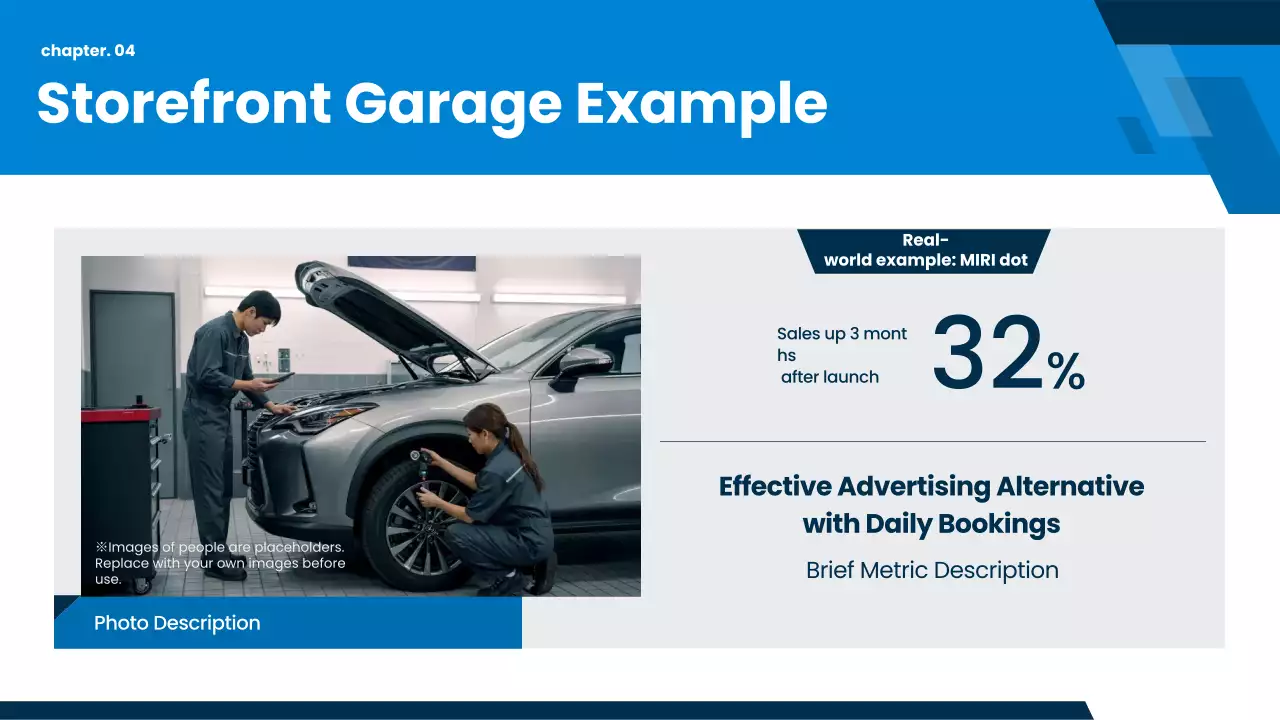 promosi perawatan mobil modern biru