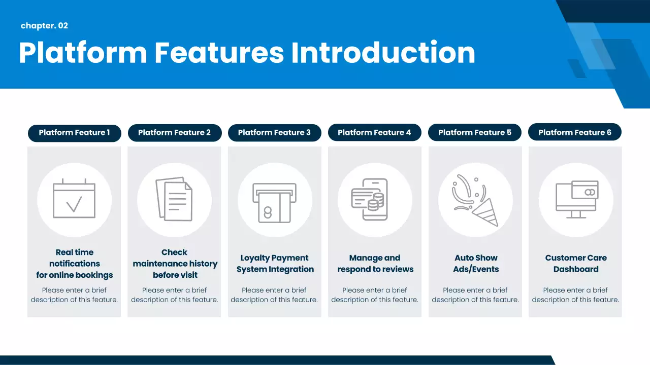 promosi perawatan mobil modern biru