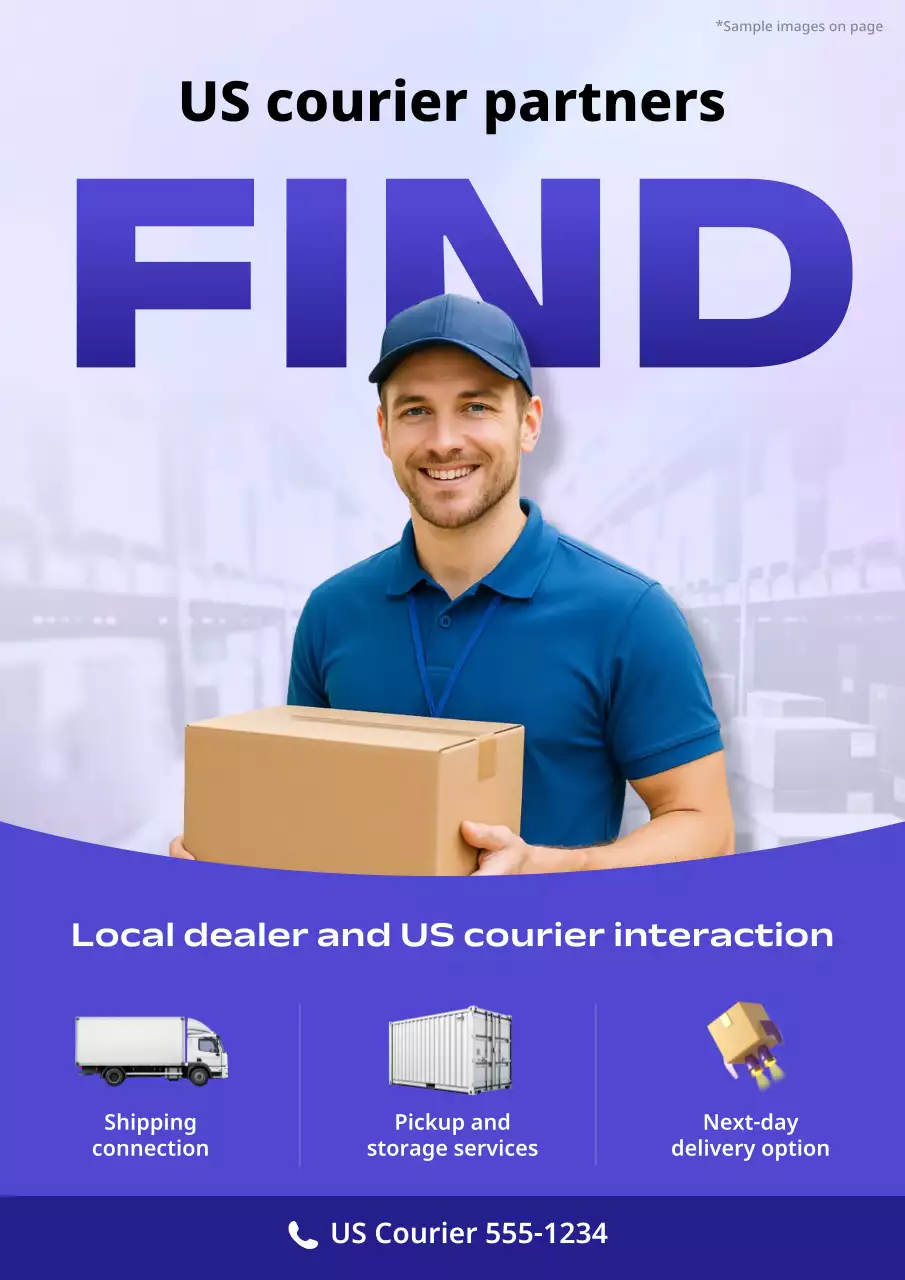 promosi kurir modern biru