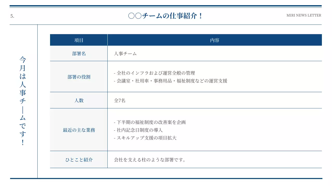 青 シンプル ビジネス 社内報 プレゼンテーション