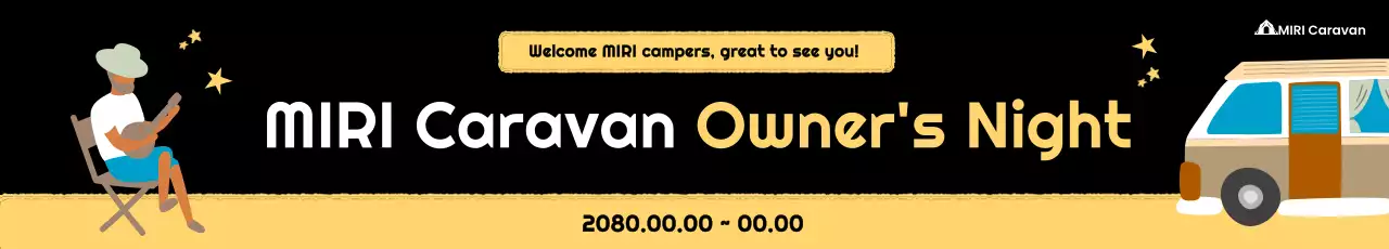 evento de acampamento retrô preto