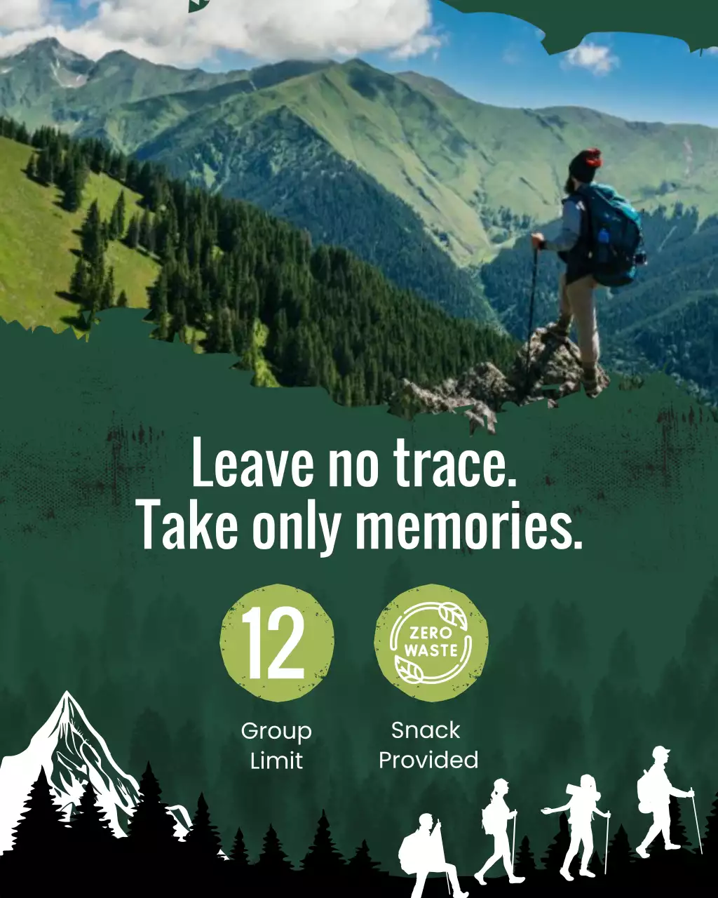 Dark Green Labor Day Sunrise Summit Hike Social Media Template