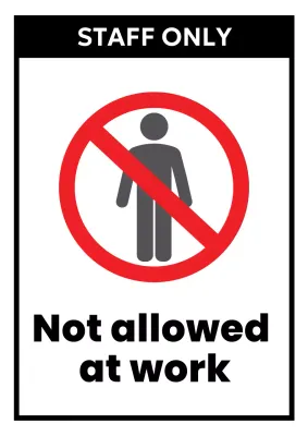 red minimal staff notice