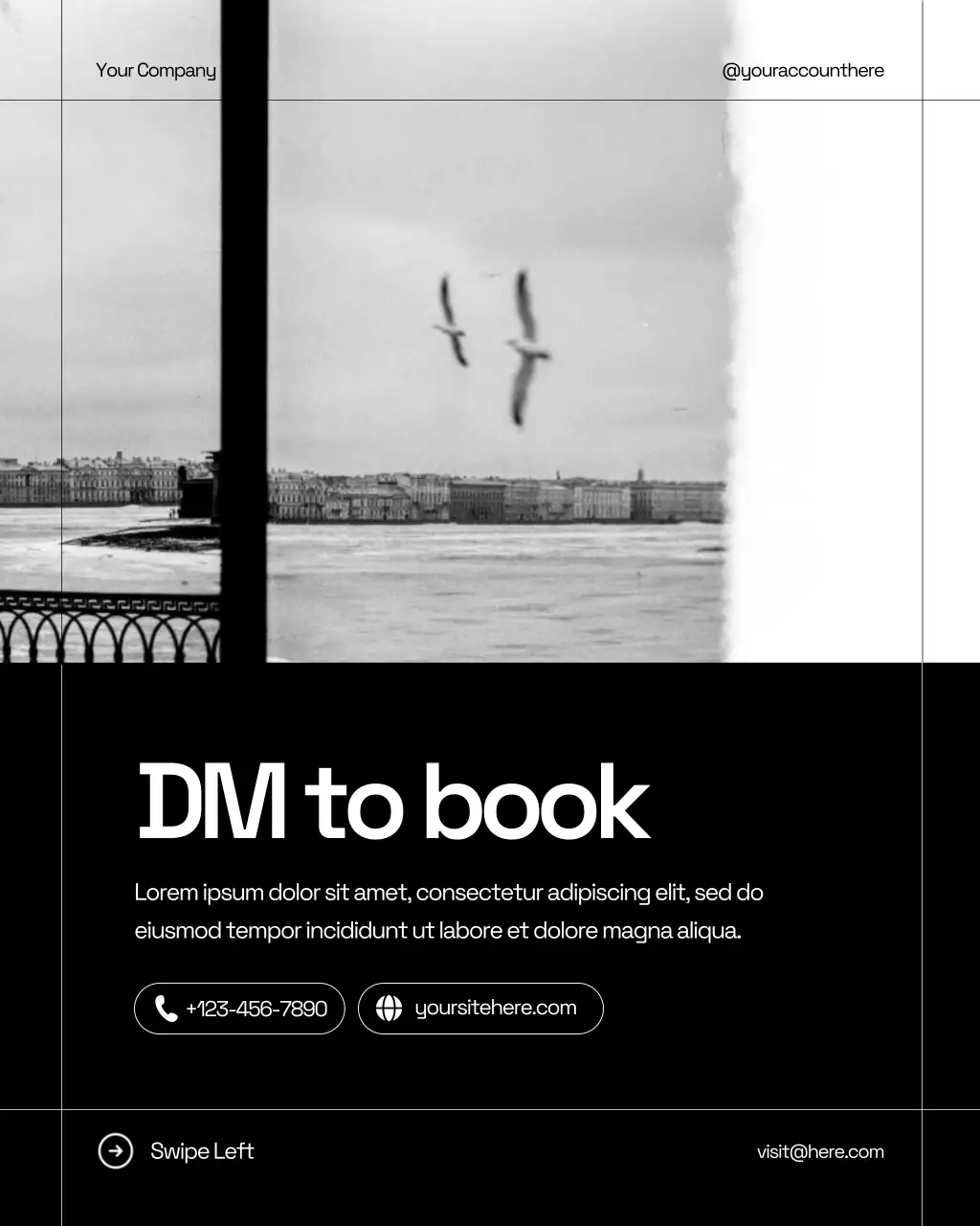 Black Minimal Photography Advertisement Instagram Post