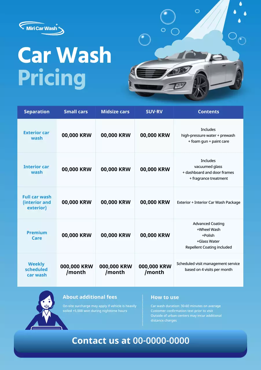 blue modern car wash advertisement