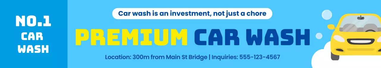 Promoção de propaganda de lavagem de carros moderna azul