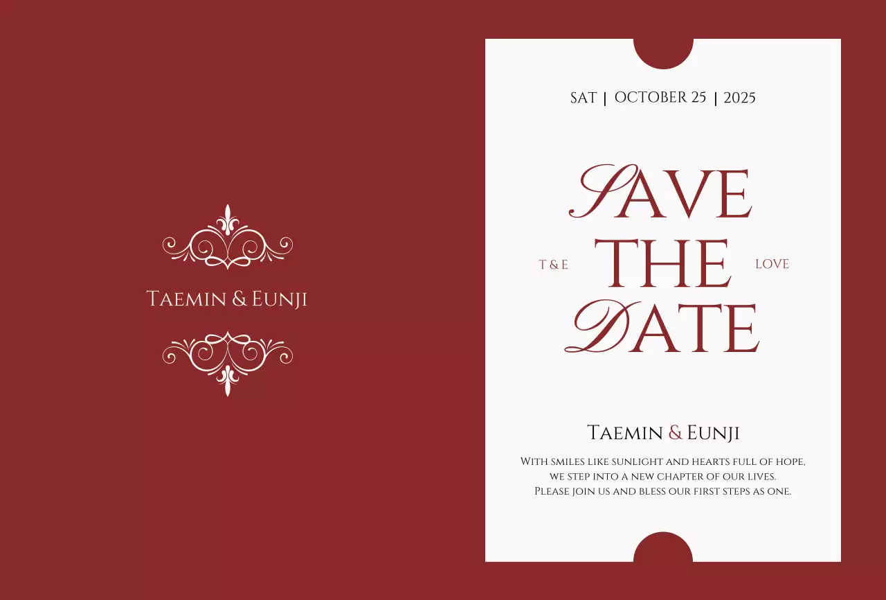 빨강 클래식 결혼 초대장