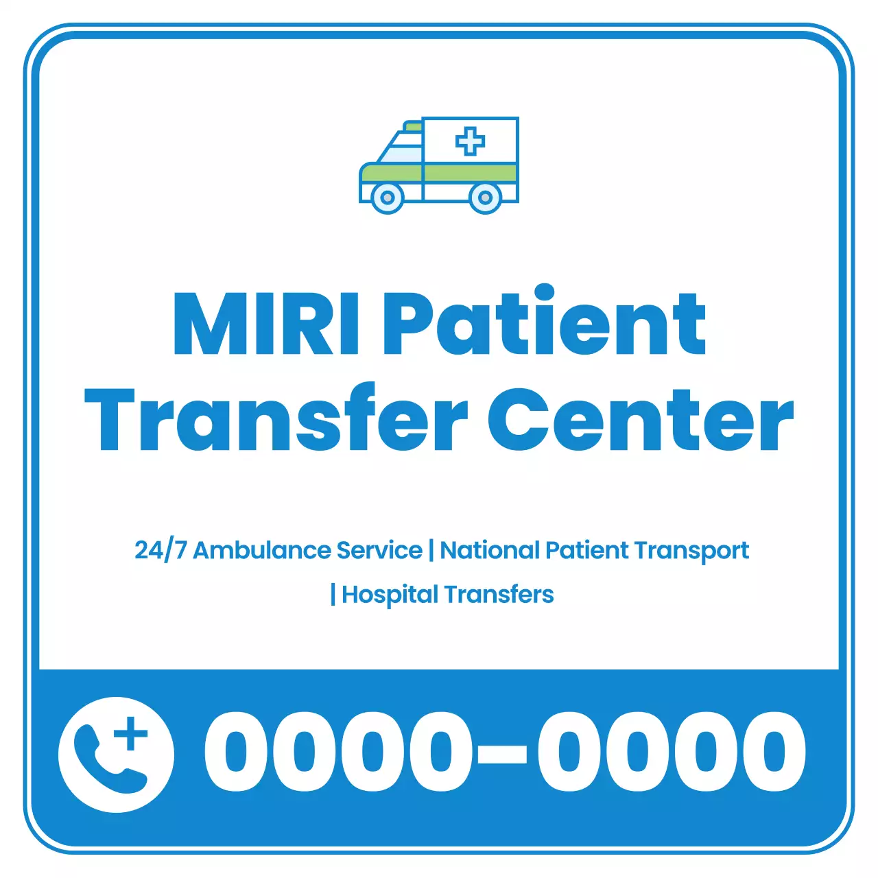 blue modern ambulance advertisement