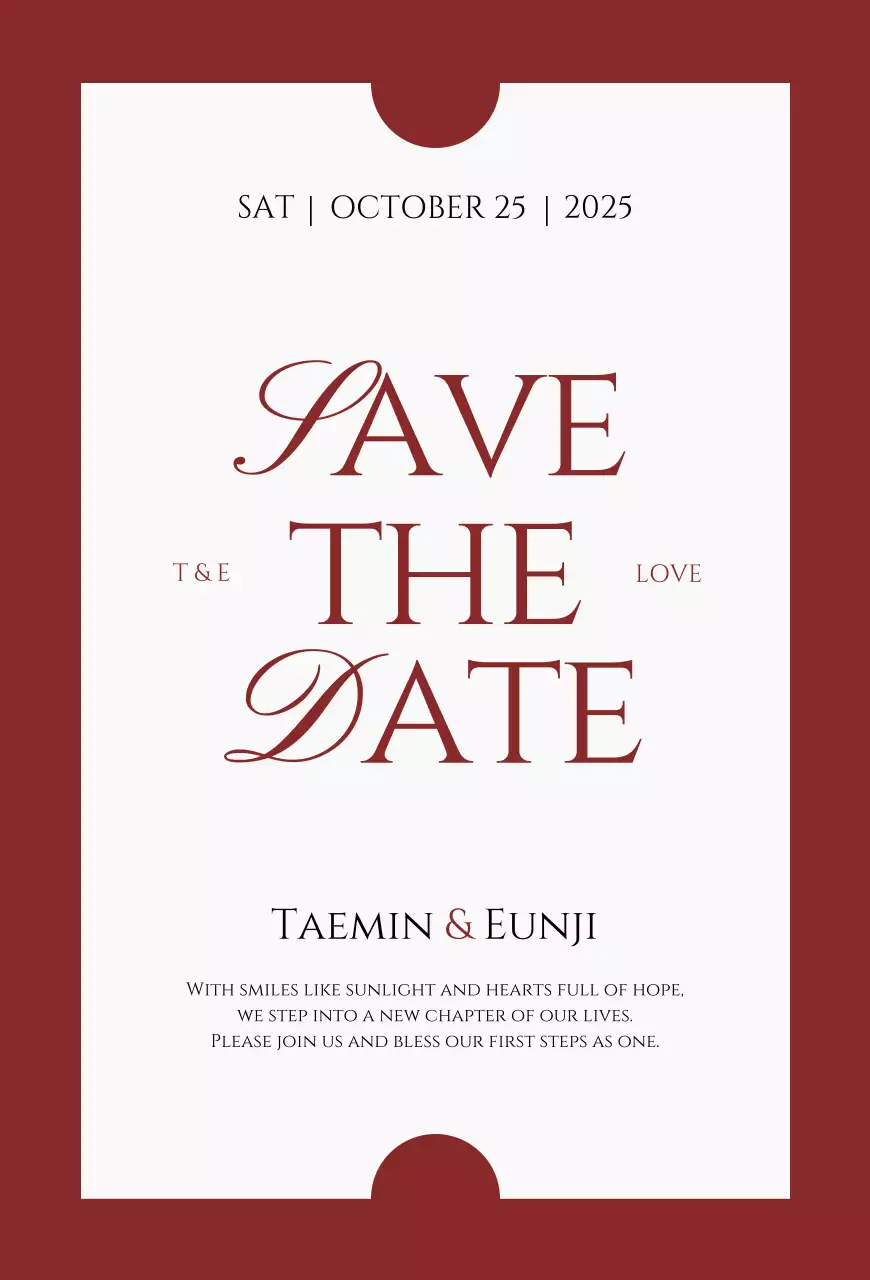 흰색 클래식 결혼 초대장