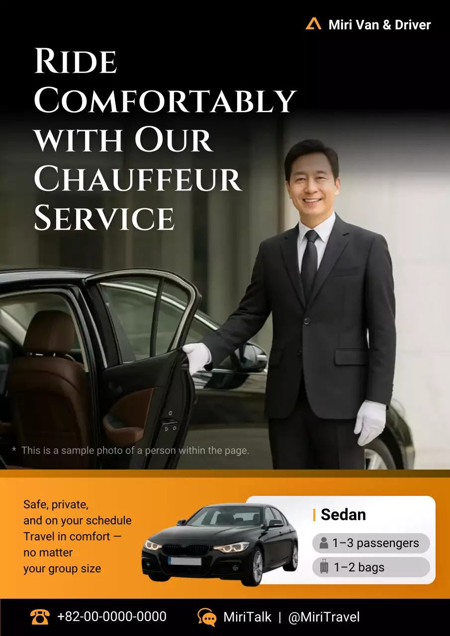 iklan sopir profesional berwarna oranye