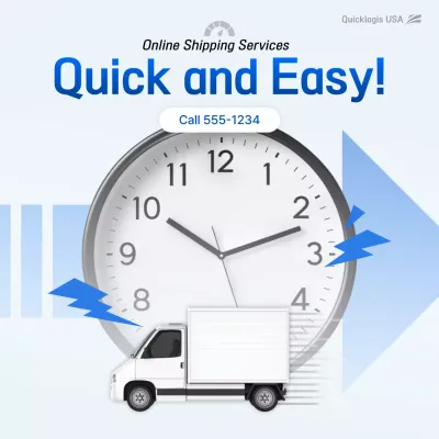 blue modern shipping promotion