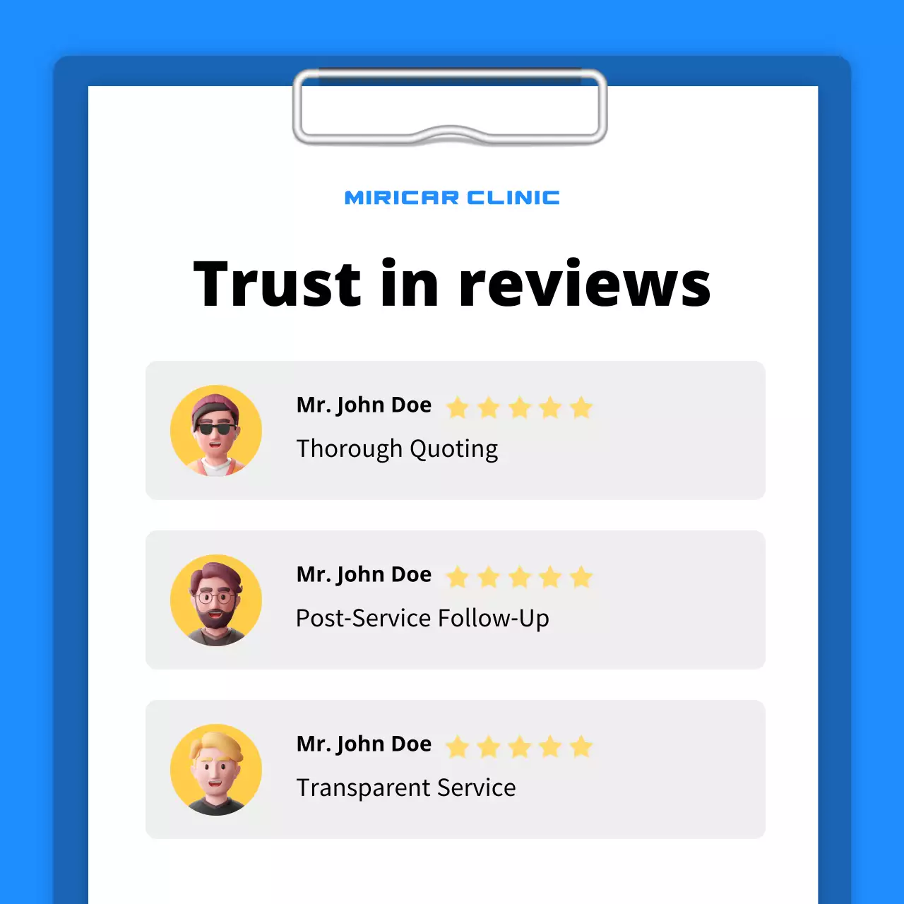blue modern garage checklist