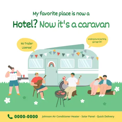 iklan karavan retro hijau