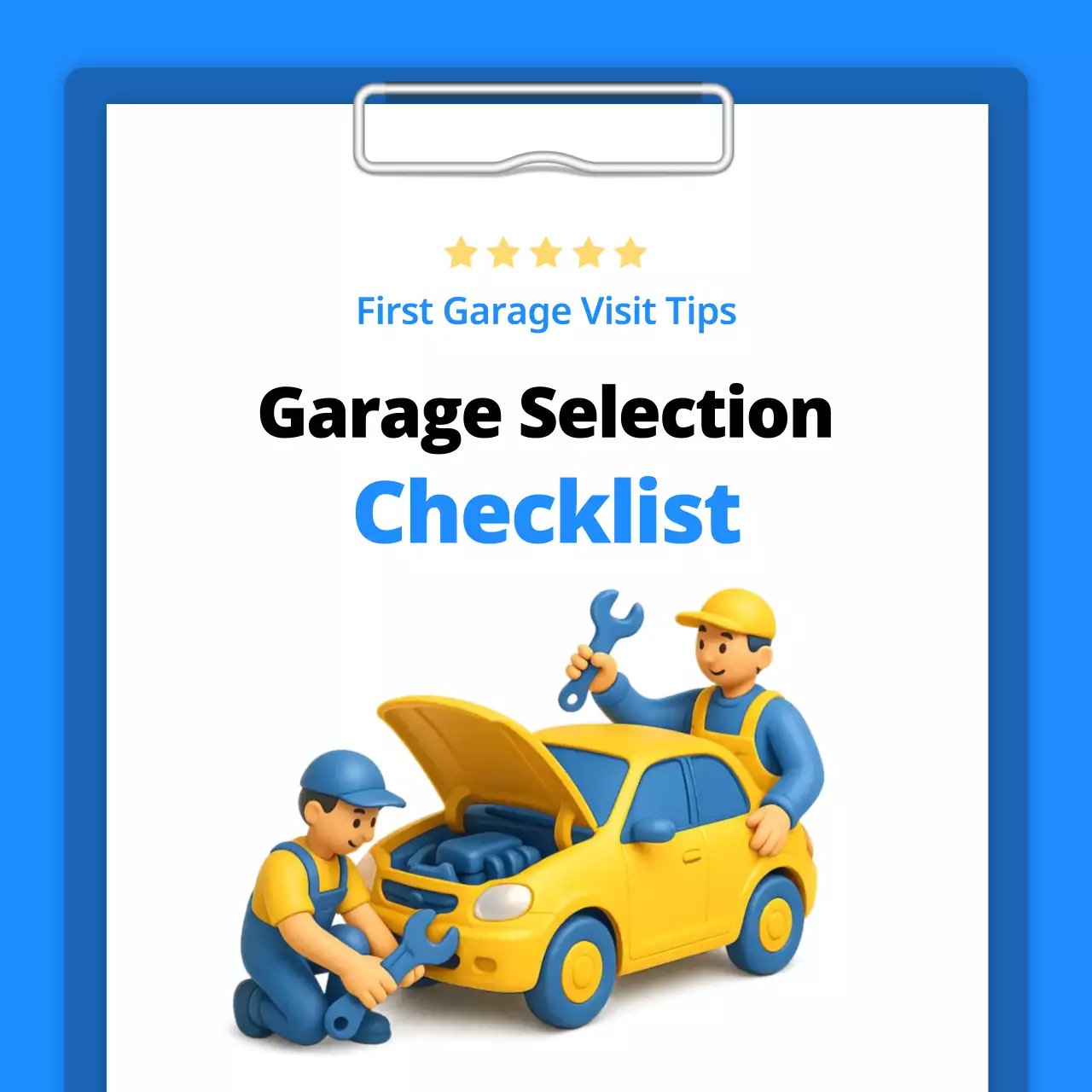 blue modern garage checklist