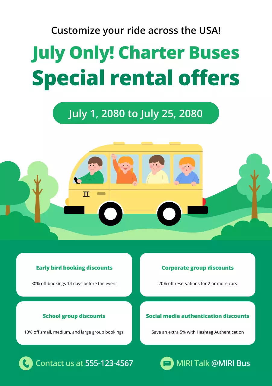 khuyến mãi xe buýt hiện đại xanh