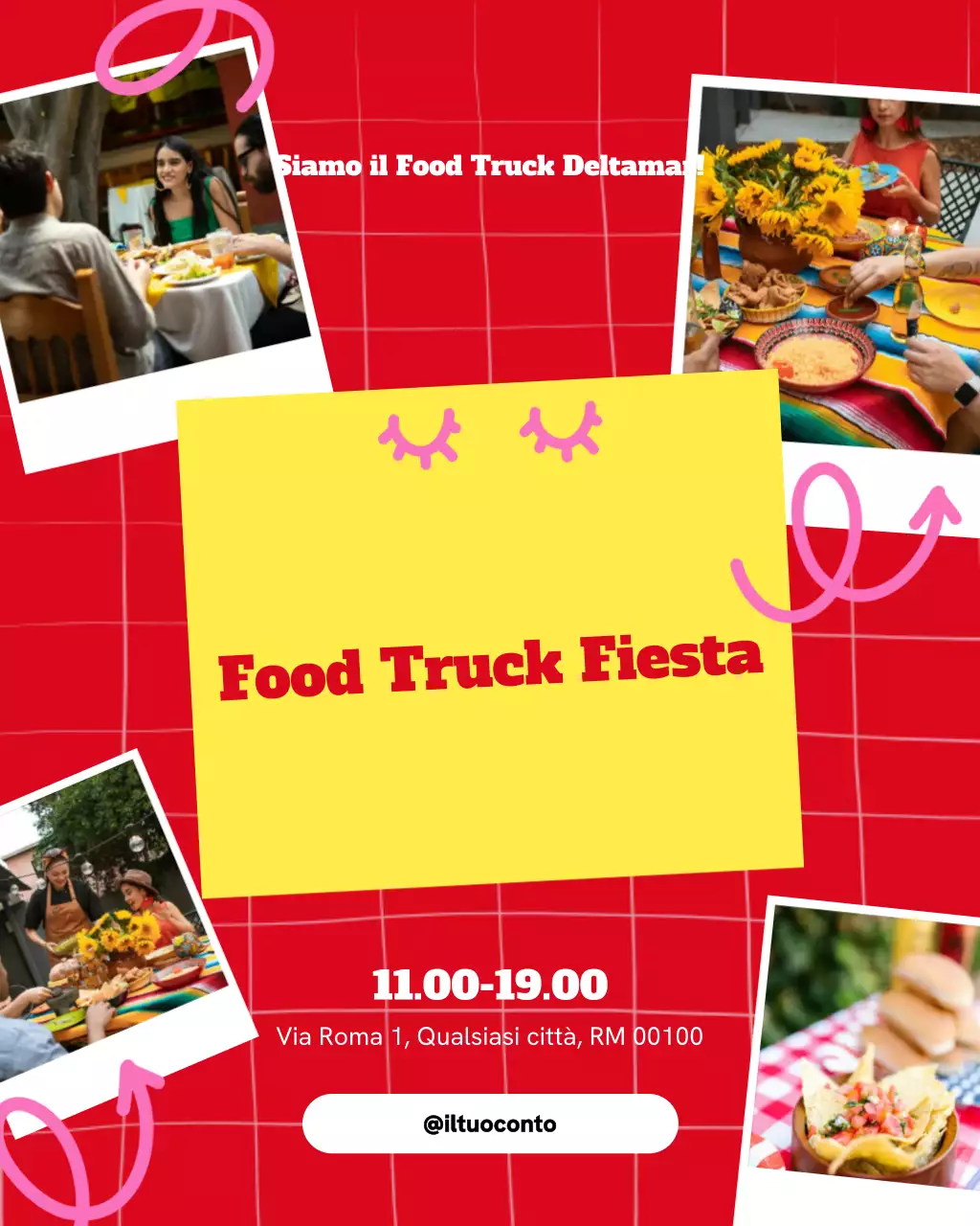 Post Instagram sulla promozione del cibo alla moda rosso