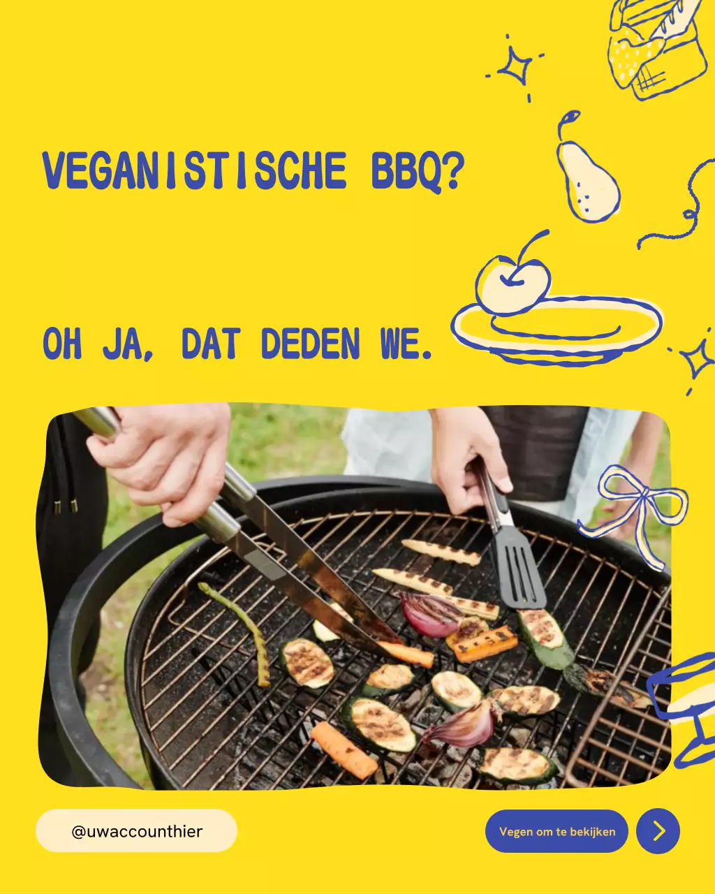 Gele trendy veganistische promotie Instagram-post