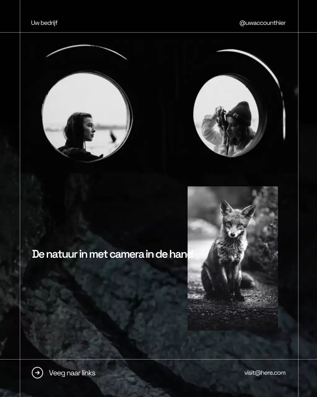 Zwarte minimalistische fotografie advertentie Instagram-bericht