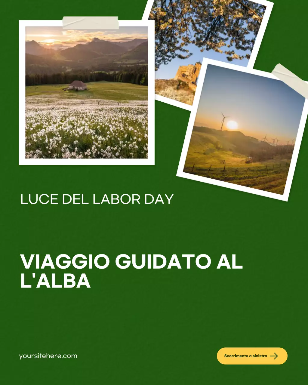 Post Instagram di invito al viaggio di estetica verde