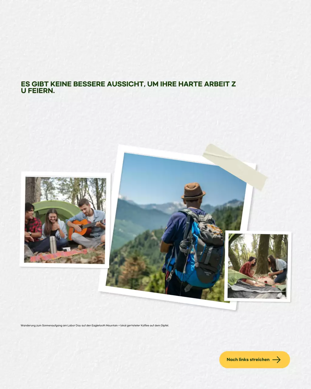 Grüne ästhetische Reiseeinladung Instagram-Post