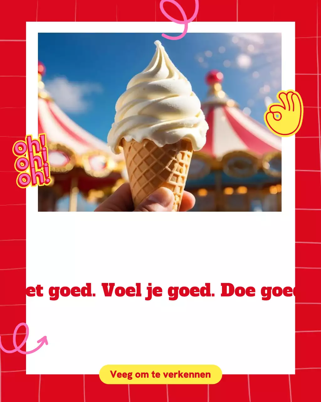 Rode trendy voedselpromotie Instagram-post