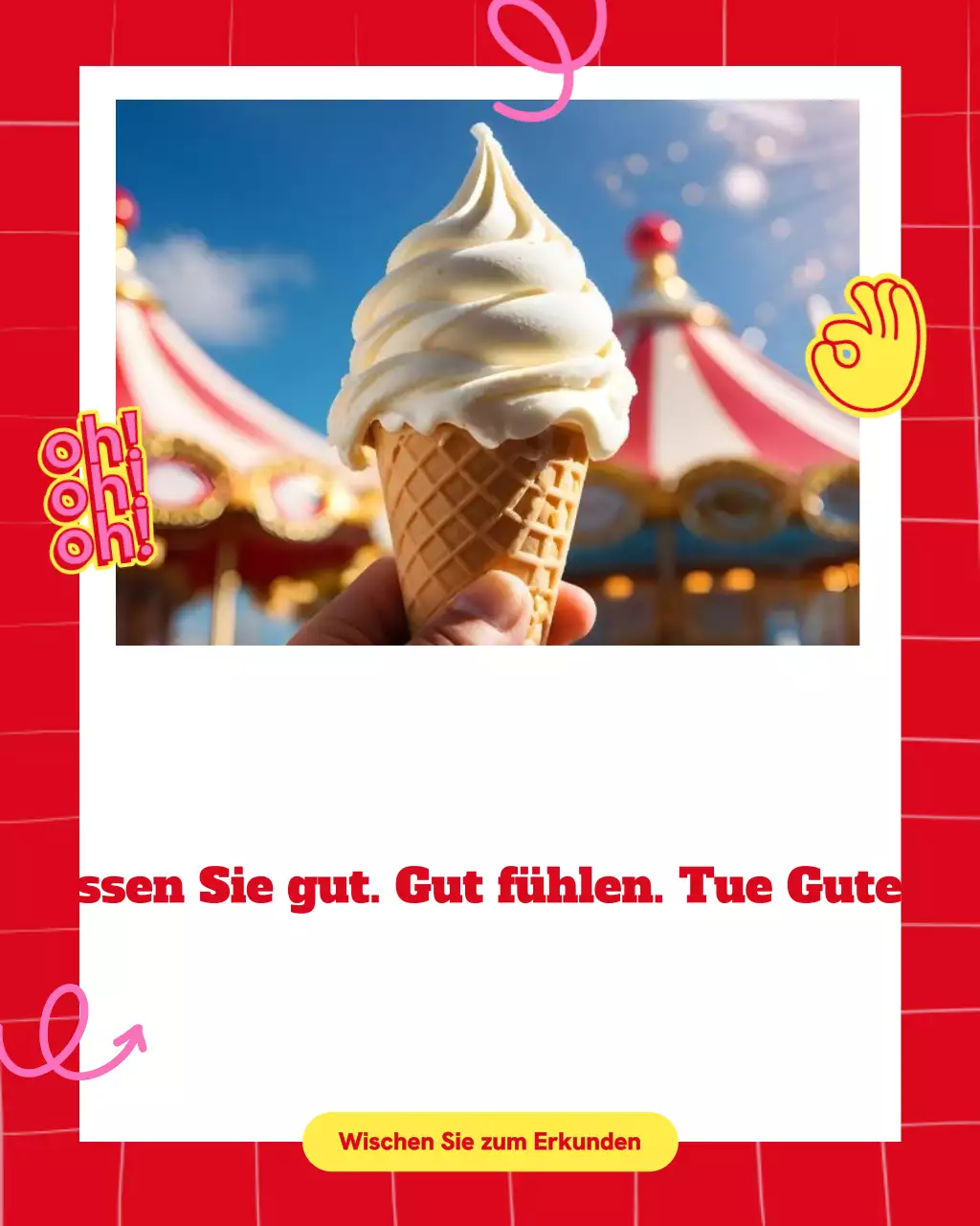 Roter trendiger Instagram-Beitrag zur Lebensmittelwerbung