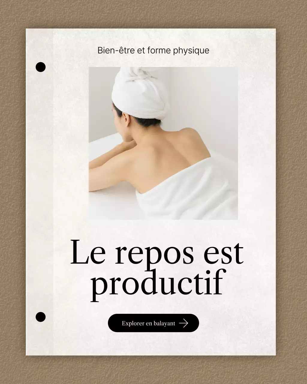 Publication Instagram sur la promotion du bien-être minimaliste beige