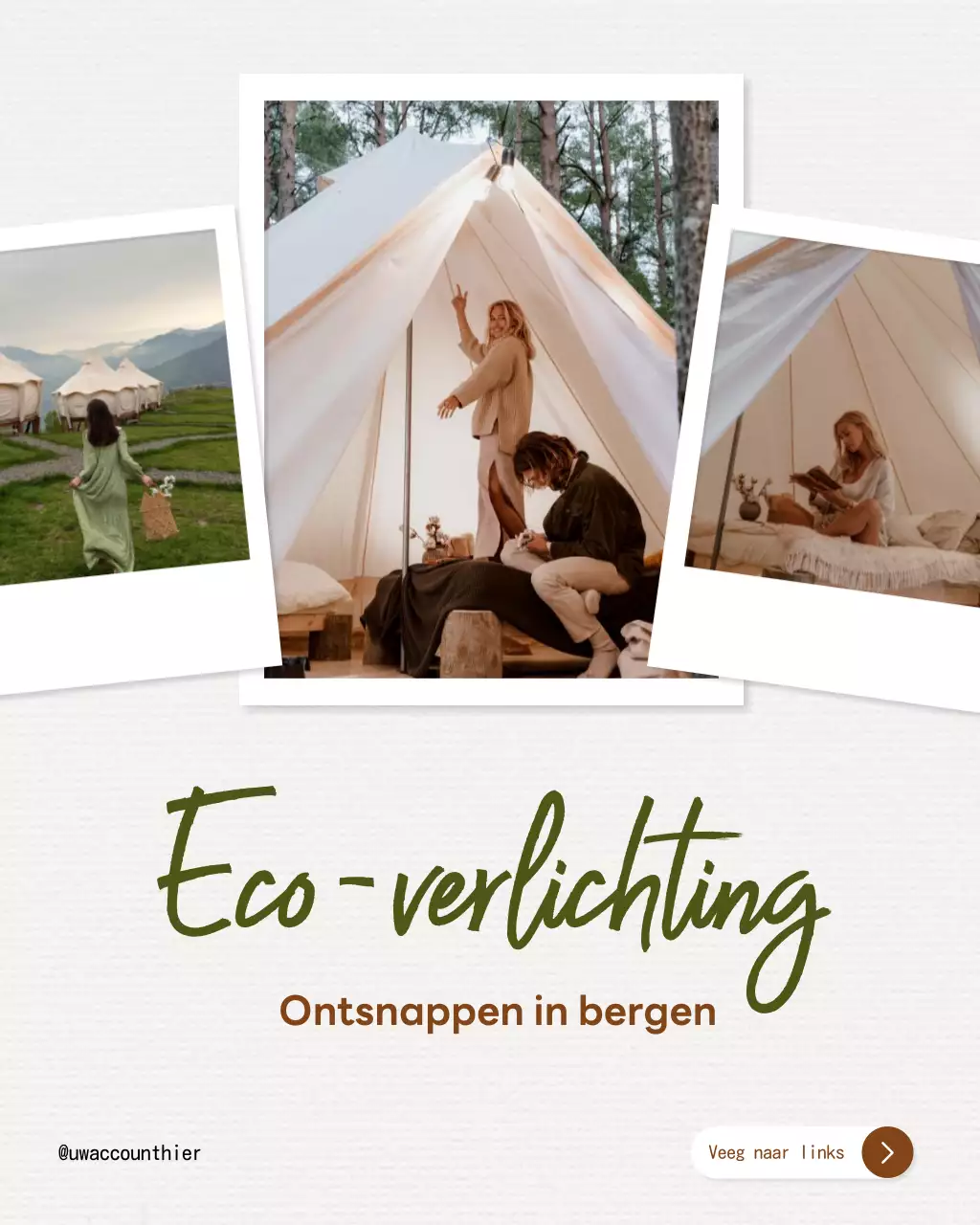 Beige rustieke glamping advertentie Instagram-bericht