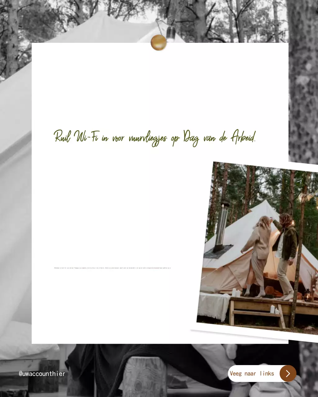 Beige rustieke glamping advertentie Instagram-bericht