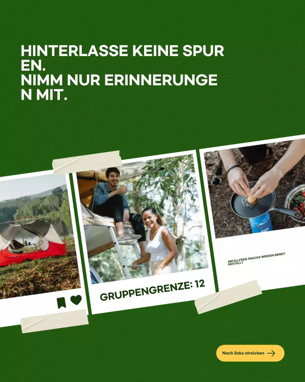 Grüne ästhetische Reiseeinladung Instagram-Post