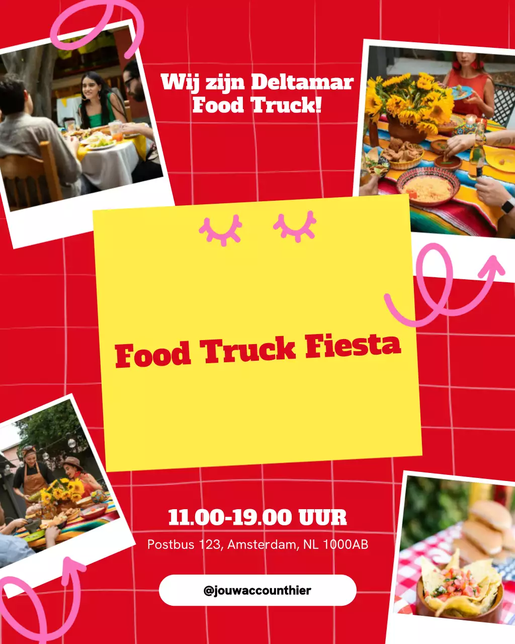 Rode trendy voedselpromotie Instagram-post