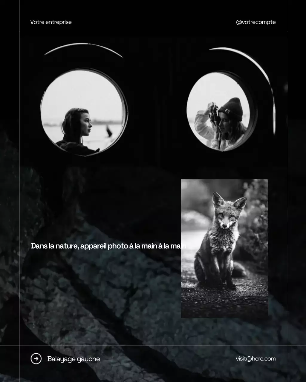 Publicité Instagram pour une photographie minimaliste noire