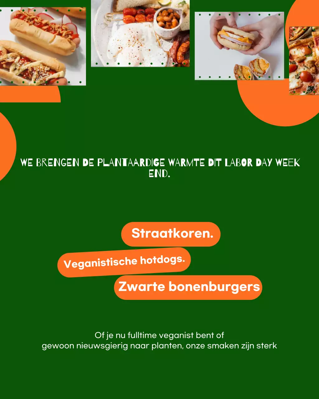 Instagram-bericht voor groene retro-voedselpromotie